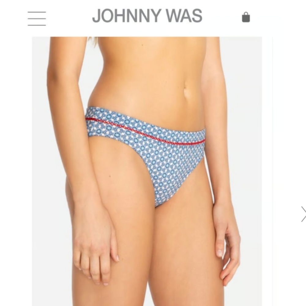 JOHNNY WAS Dylan Hipster Bikini Bottom in Blue Multi Sz XL NWT - Picture 2 of 11